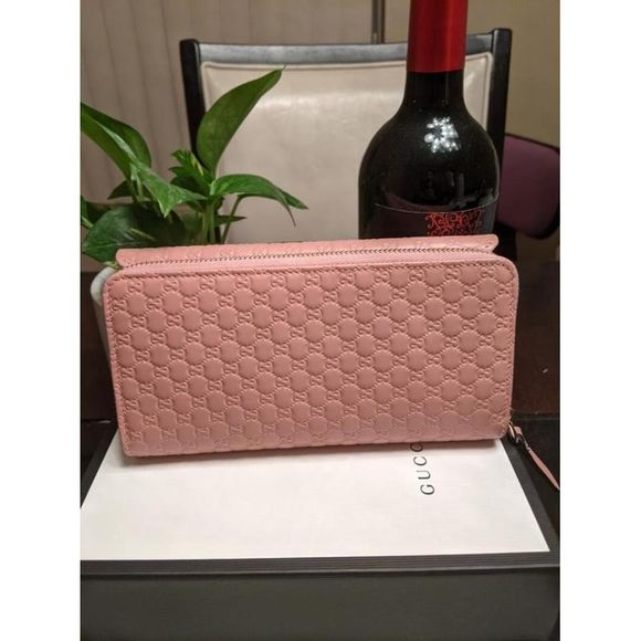 GUCCI Pink Soft Microguccissima Leather Continental Flap Wallet - Picture 7 of 7